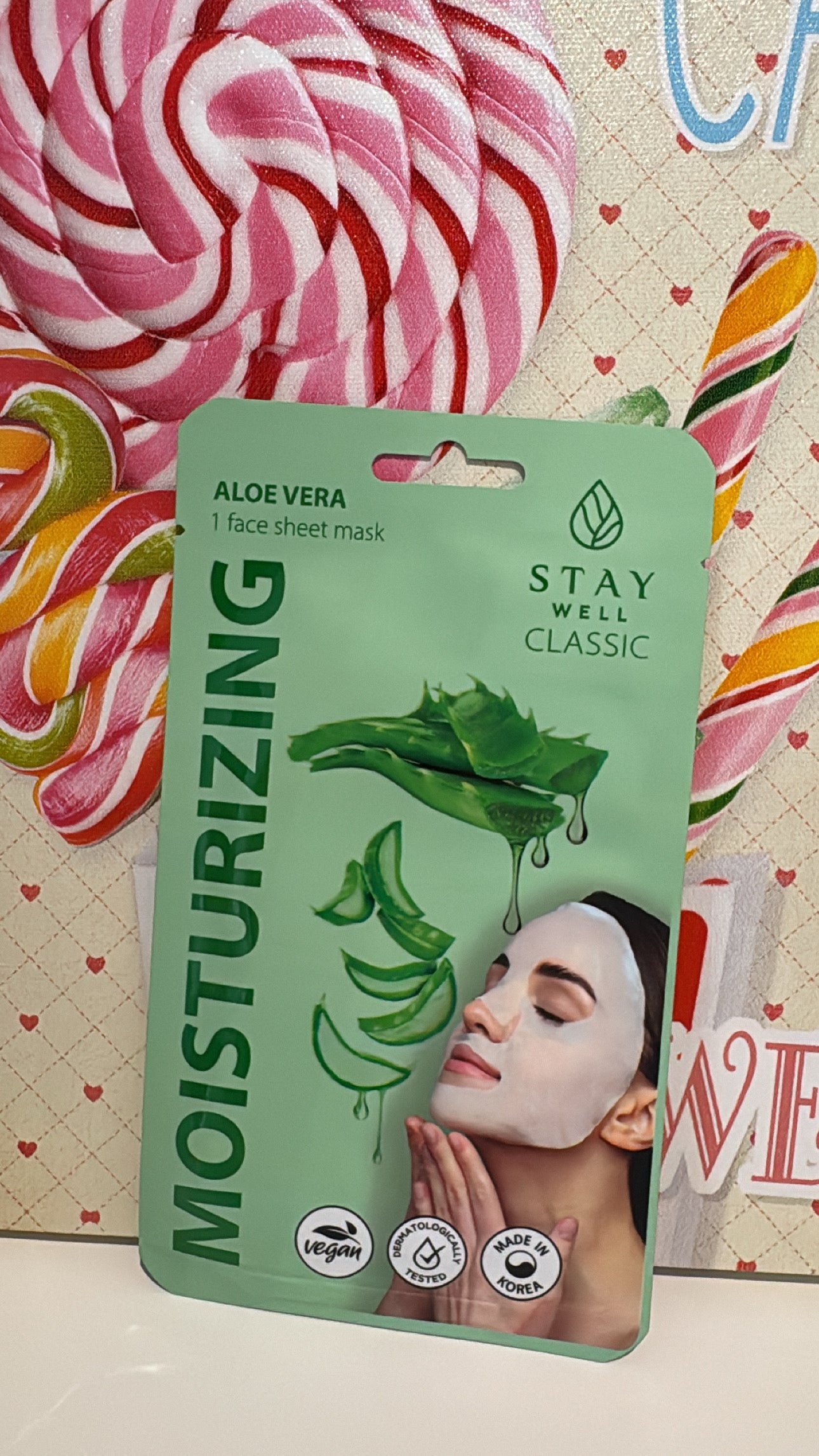Maschera viso in tessuto, all’aloe vera 🍃