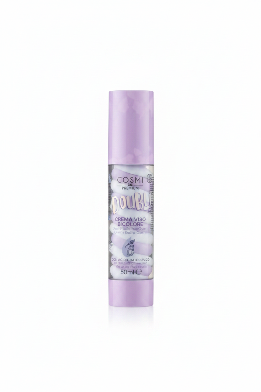 Crema viso bicolore con acido ialuronico💜