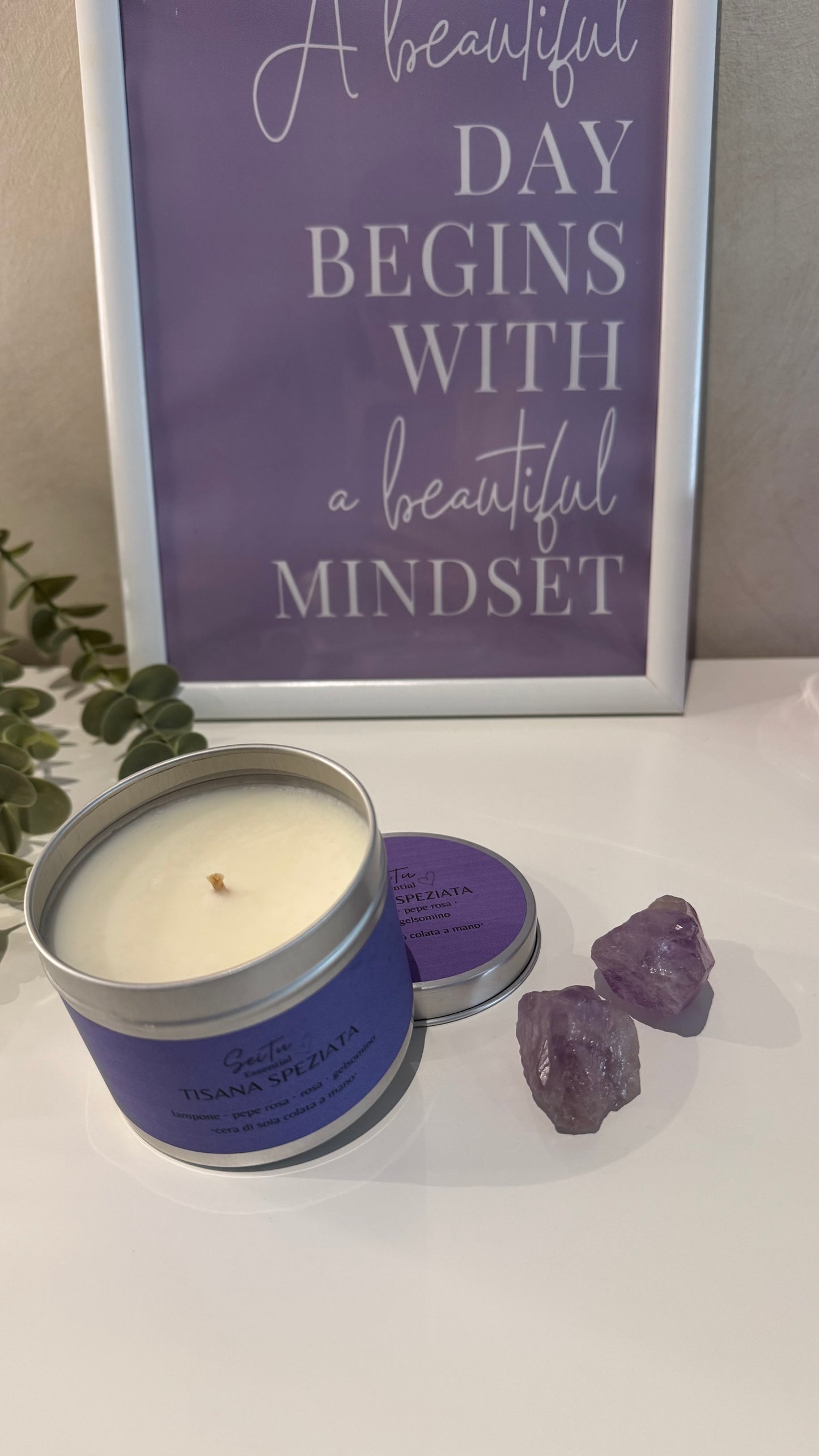 Candela profumata artigianale in cera di soia 100% naturale 🍃