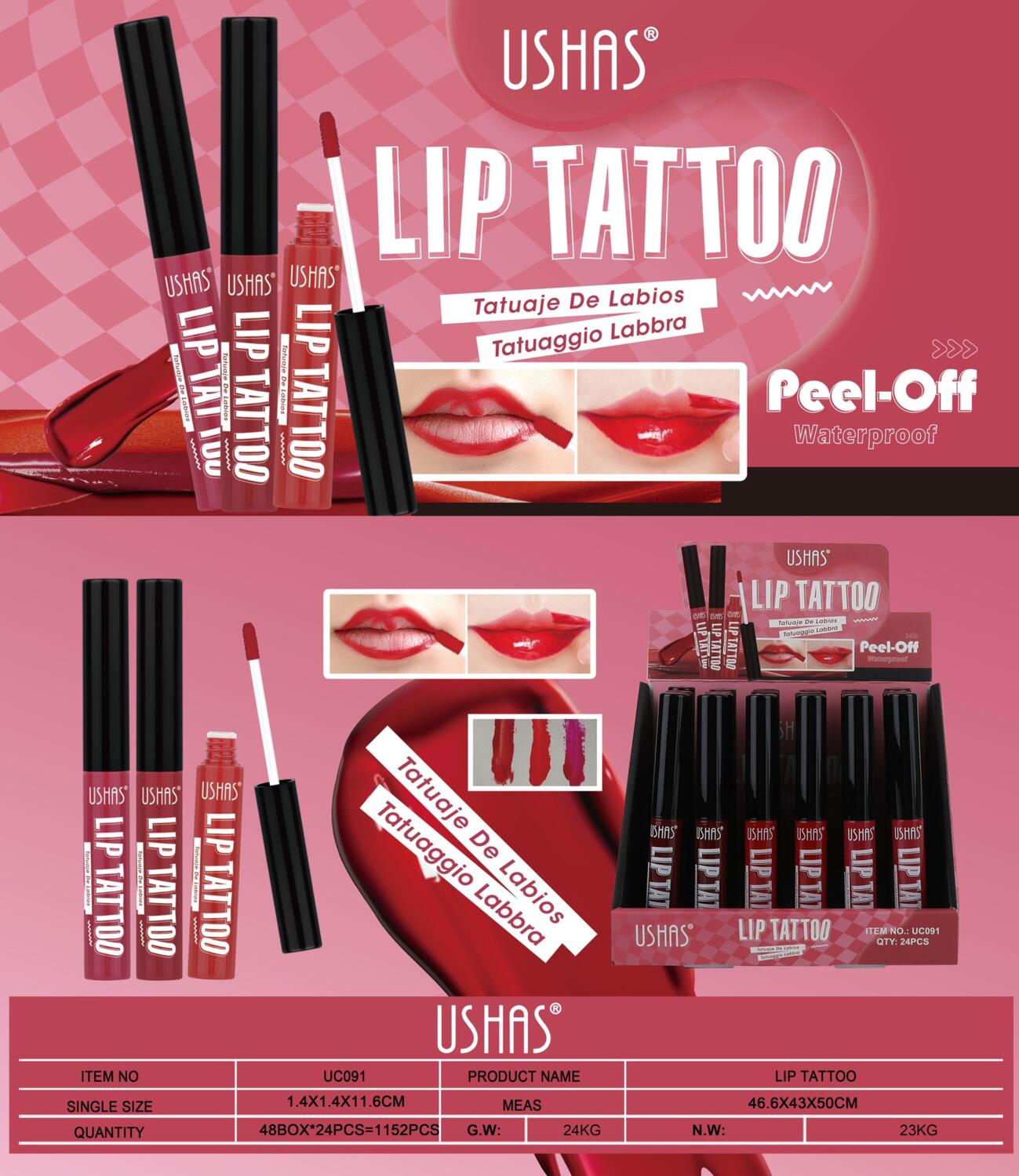 Lip tattoo 👄 peel-off