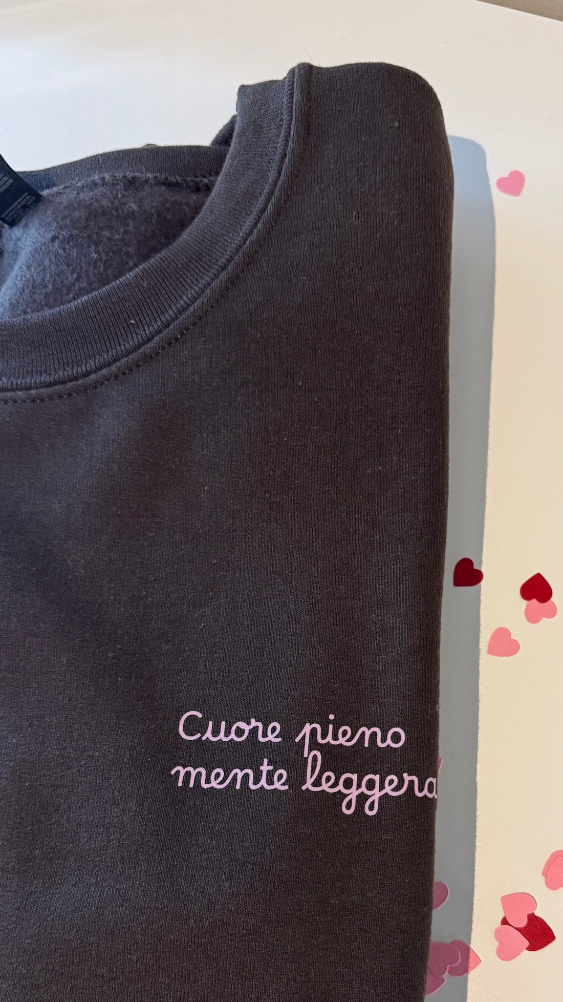 Felpa “Cuore pieno Mente leggera” taglia M