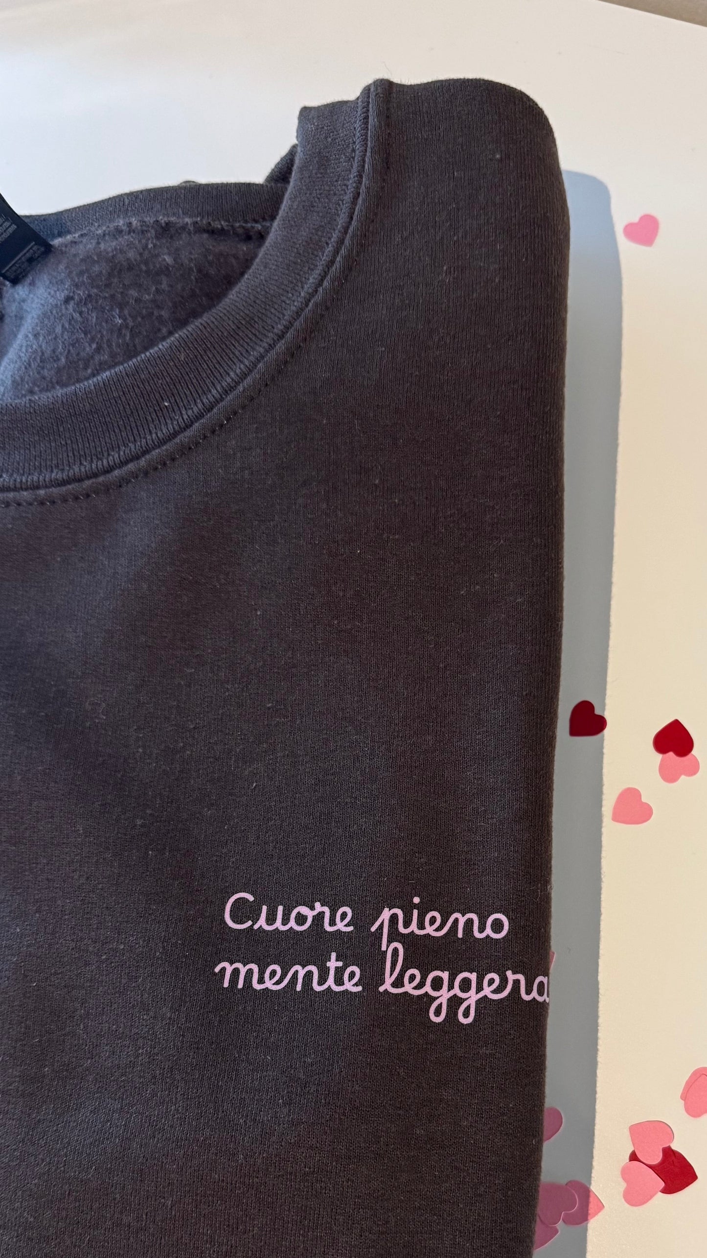 Felpa “Cuore pieno Mente leggera” taglia M