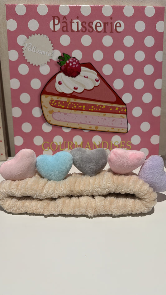 Fascia per skincare cuori 🩷🩵🤍🩶 beige