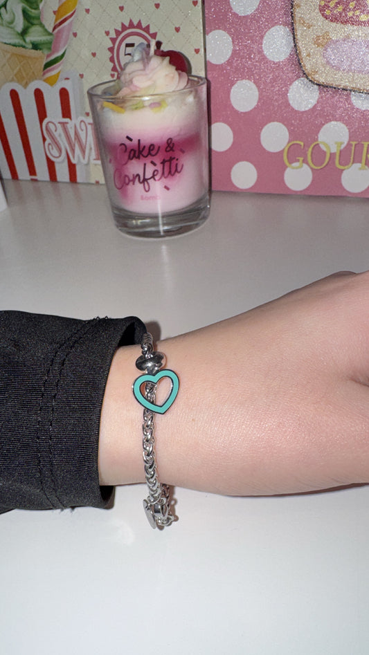 Bracciale con ciondolo cuore verde Tiffany ✨