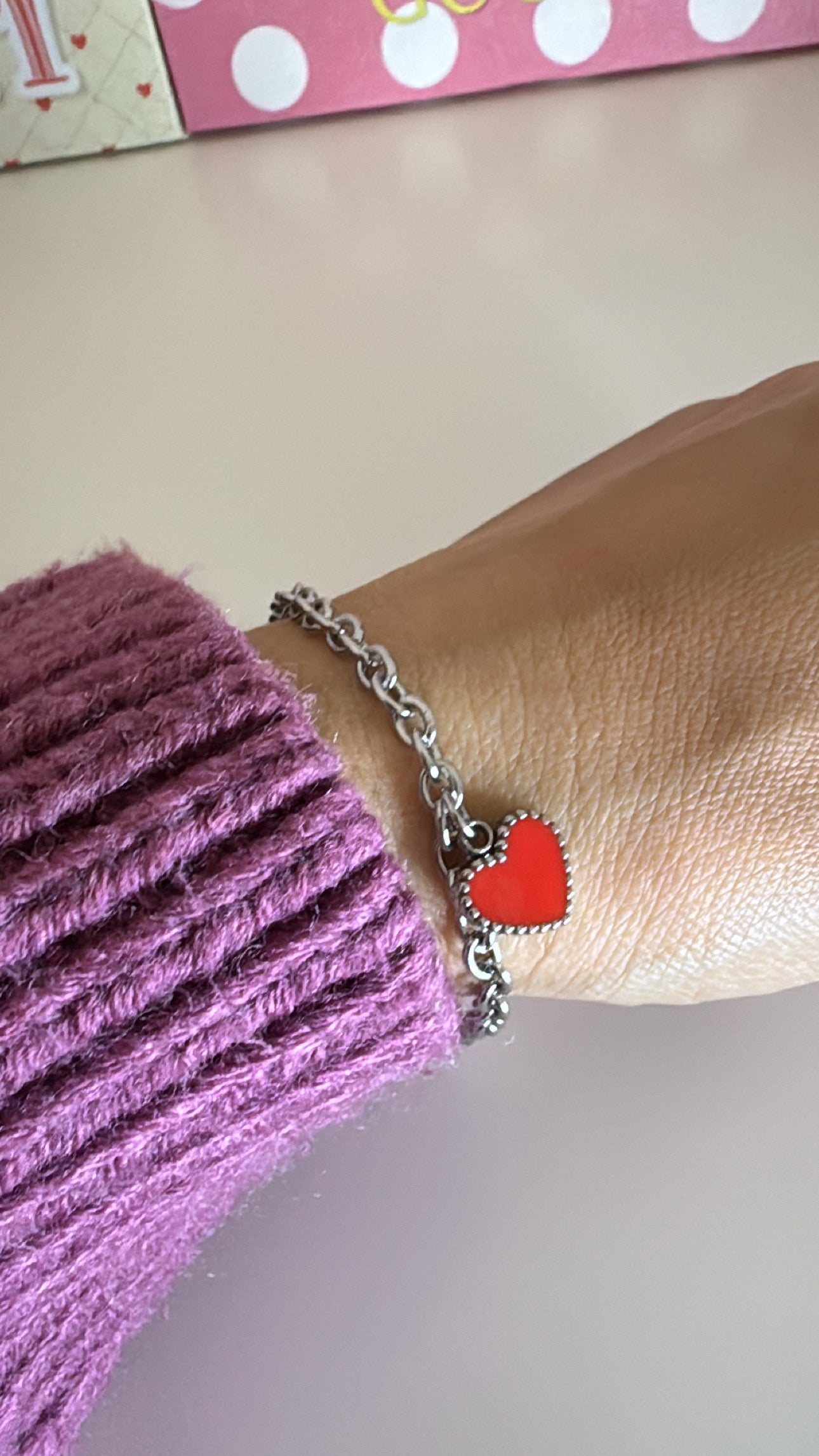 Bracciale cuore smaltato rosso♥️