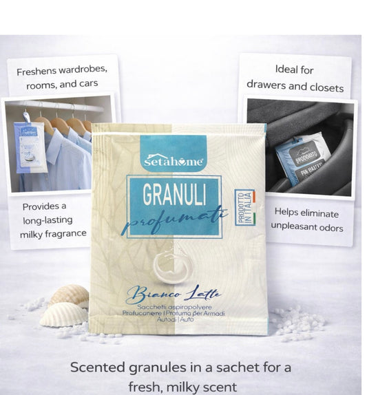 Granuli profumati BIANCO LATTE 🥛 (sacchetti aspirapolvere/ ambiente/armadi/auto)