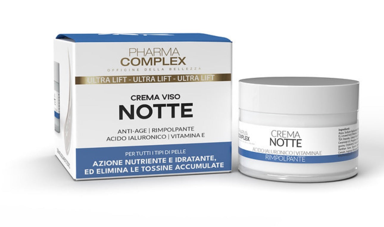 Crema viso NOTTE 🌙 anti-age rimpolpante (acido ialuronico,vitamina E)