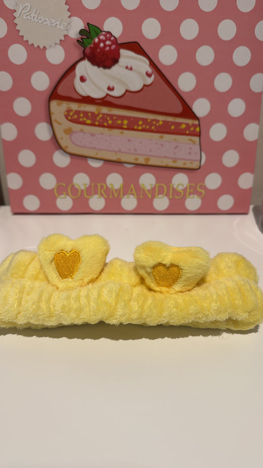 Fascia skincare orecchie cuore giallo 💛