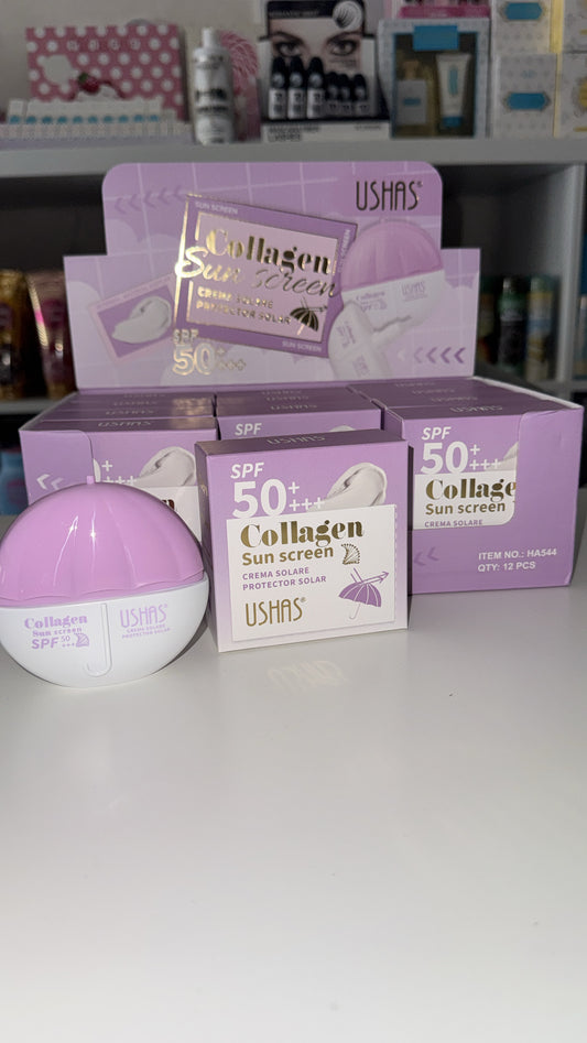 Crema solare protezione 50+ viso con collagene💜