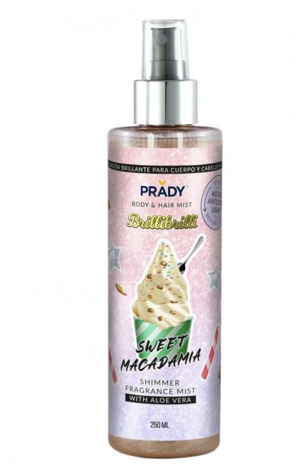 Acqua profumata  corpo e capelli glitter ✨ “sweet macadamia” 🧁 (con aloe Vera)