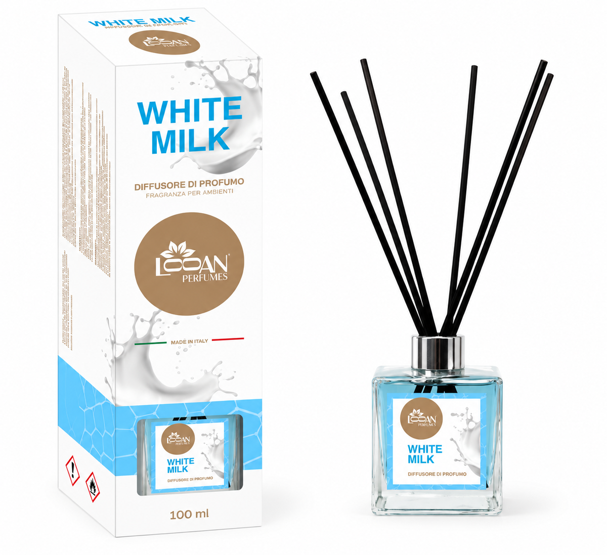 Profumatore bastoncini white milk 100 ml