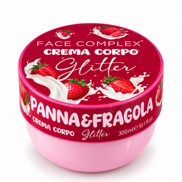 Crema corpo glitter panna e fragola 300 ml