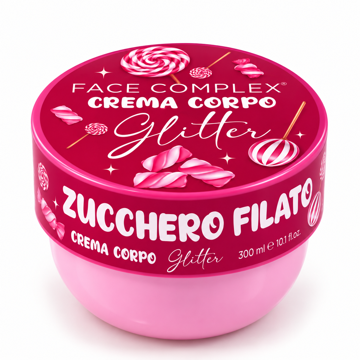 Crema corpo glitter zucchero filato 300 ml